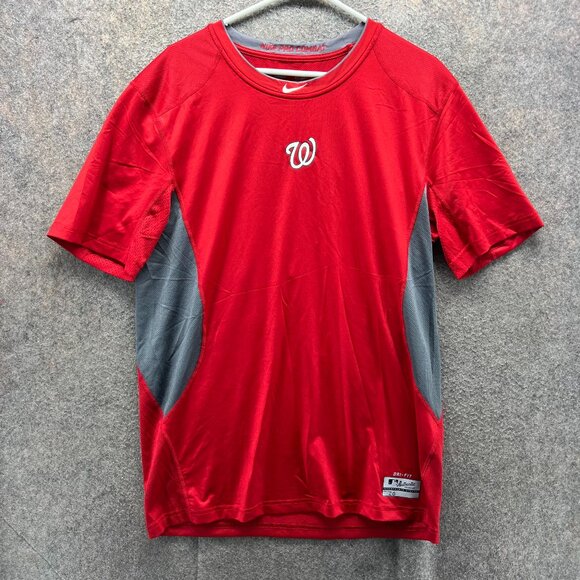 Washington Nationals Shirt Men XL Red Nike Pro Combat Authentic Baseball Dri-FIT - Picture 1 of 11